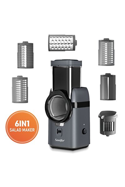 Sonifer آلة تقطيع السلطة 6 في 1، آلة تقطيع الخضروات الكهربائية بقوة 80 وات، م...
