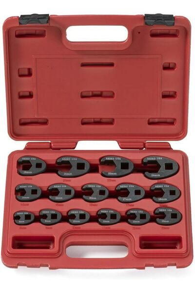 NEİKO مجموعة مفاتيح كروفوت 03324A، 15 قطعة مترية 8 مم - 24 مم (كروم - مو)