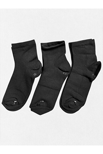 Fil Kids Çocuk Kışlık Çorap Pamuklu Bambu Kumaş 3'Lü Siyah Renk Desenli A Kalite