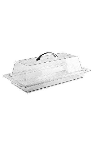 Trust Acrylic Cake Server With Lid Clear/Silver 40CM
