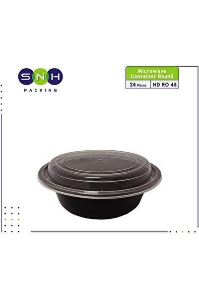 SNH Packing Eco Friendly Disposable Round Microwave Container - HD 48 Oz - 24 Pieces