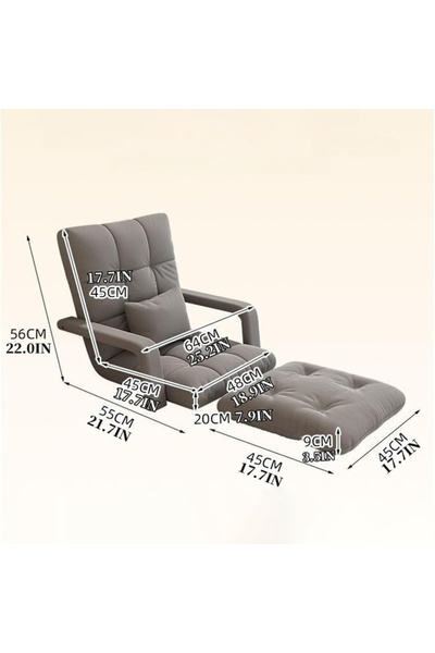 HayaBazaar Folding Floor Chair, Multi Angle Adjustment Padded Lounge Sofa,Memory Foam Recliner