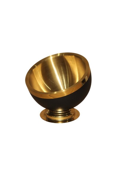 WDA Gold & Black Decorative Metal Bowl with Stand – Modern Serving & Display Bowl