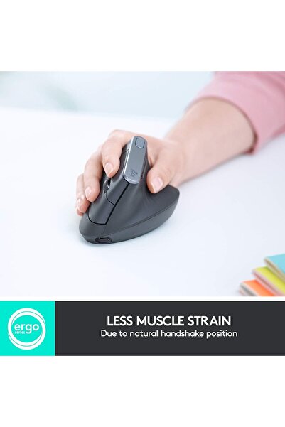 logitech MX Vertical Ergonomic Wireless Mouse, Black
