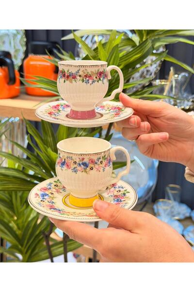 Onedekor 6-Person Porcelain Despina Coffee Cup Set - 90 ml