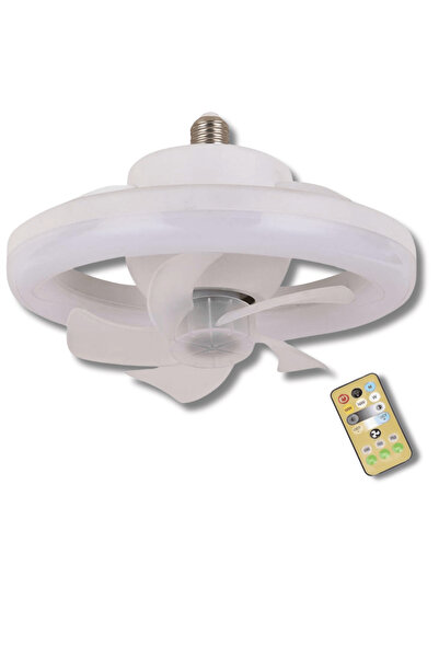 OferteTop 2-in-1 Fan with LED Light, Quiet, 3 Speeds and Remote Control (Bulb Type)