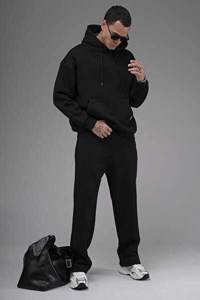 YAKAMEL Set de trening de iarnă pentru bărbați, cu picior larg, elastic în ta...