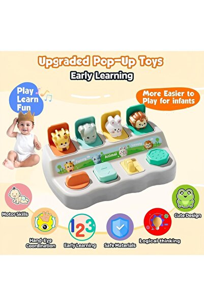 BOOMBOOMBOOM Interactive Pop-Up Montessori Toy - Cause & Effect Sensory Toy f...