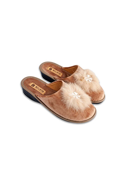 Belsta Women's beige slippers with fur, size 41