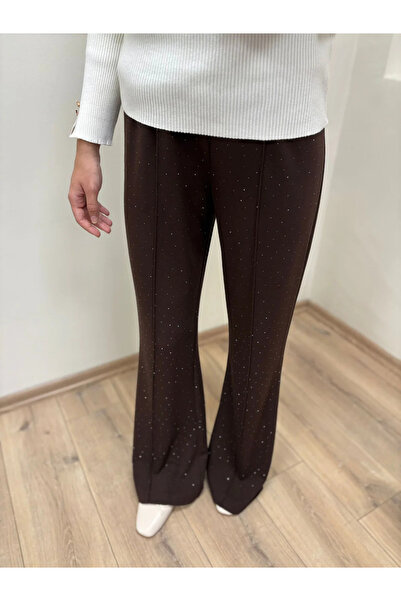 BEİAZ Sentez Taşlı İspanyol Paça Pantolon