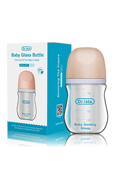 dr.Isla زجاجة رضاعة زجاجية للأطفال سعة 160 مل، مضادة للانتفاخ، زجاجات رضاعة ح...