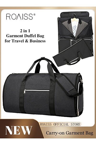 ROAISS Large Capacity Outdoor Travel Bag Portable Suit Garment Storage Bag Foldable Business Luggage Bag wi