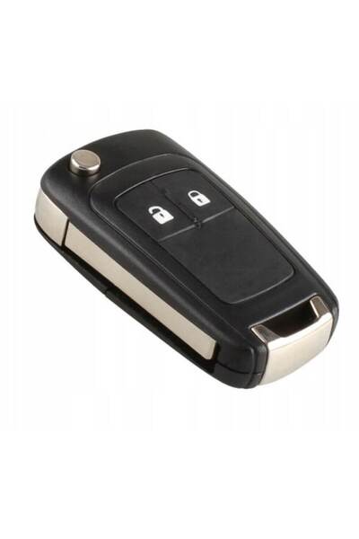 Opel Astra folding-key shell with 2 white buttons and MKL logo