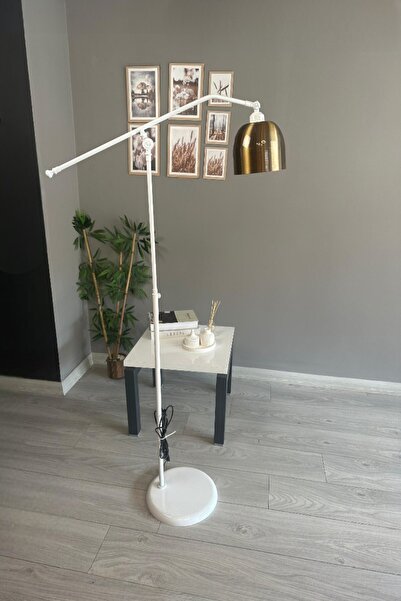 Bamyum Beyaz Lambader Eskitme Hareketli Başlık F Kol Modern Dekoratif Metal Z...