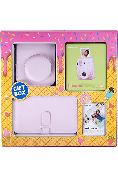 Fujifilm صندوق هدايا لكاميرا Instax Mini 12 الفورية - وردي زهري