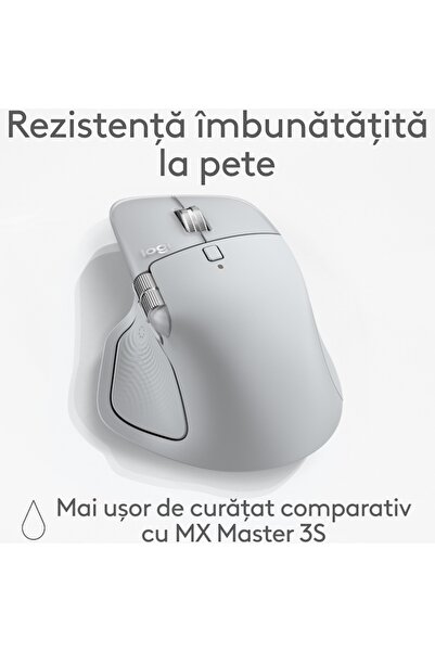 logitech Mouse Wireless MX Master 4, Silențios, USB, BT, Gri Pal