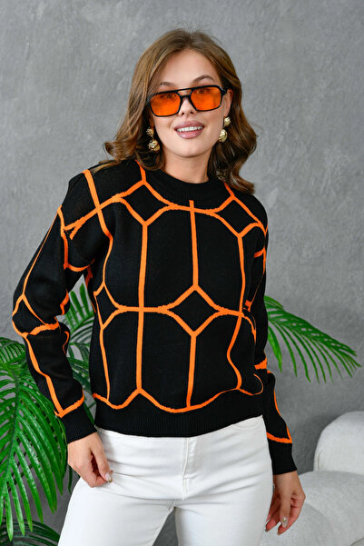 Park Karon Pulover de damă cu decolteu rotund cu model