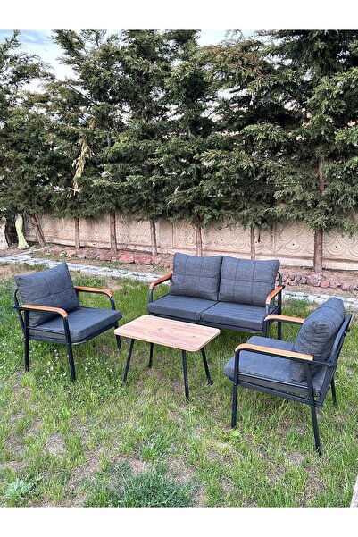 SALINCAKCIM BAHÇE BALKON KIŞ BAHÇESİ CAFE VERANDA 2-1-1 SEHPALI METAL