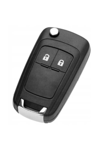 Opel Astra folding-key shell with 2 white buttons and MKL logo