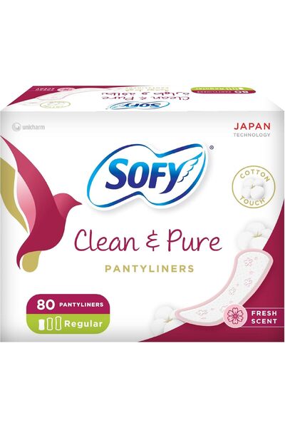 sofy فوط صحية يومية من Clean & Pure، برائحة منعشة، عبوة من 80 قطعة