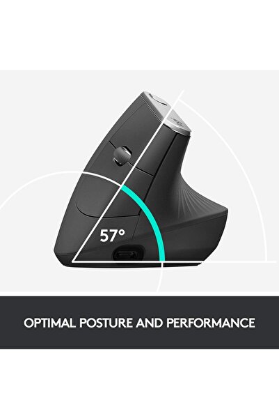 logitech MX Vertical Ergonomic Wireless Mouse, Black