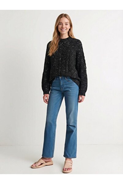 STALİ Kadın Salaş Uzun Kazak Siyah