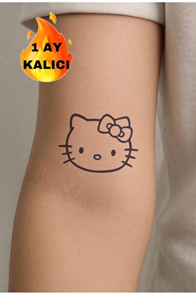 Mecit Tuhafiye 1 AY KALICI HELLO KİTTİ ÇOCUK KOL BİLEK VUCUT İÇİN GEÇİCİ DÖVME