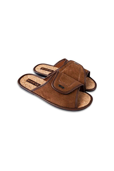 Belsta Brown summer slippers with Velcro closure, size 41