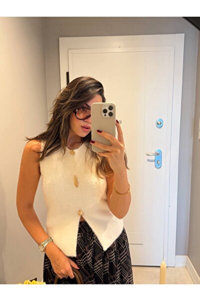 Mzr Collection سترة نسائية محبوكة ناعمة مع تفاصيل حجرية