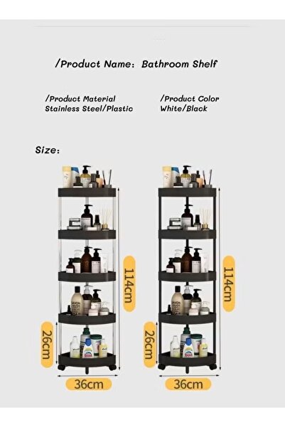 Generic 5-Tier Corner Shelf Corner Shower Caddy Floor Standing Shower Organizer Stand Storage Rack