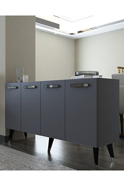 cantek dizayn 8226-128CT KB150 KONSOL,TV ÜNİTESİ ANTRASİT-GÜMÜŞ