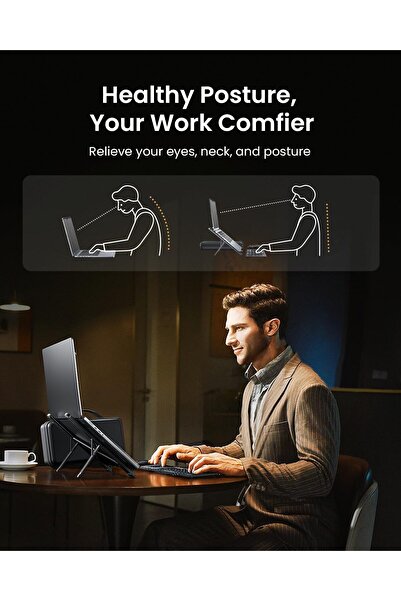 ProtoArc Foldable Keyboard & Mouse Combo XKM01 CaseUp with Laptop Stand (Black & Gray)