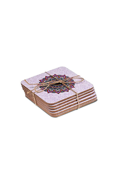 Support Purple Mandala coasters set of 6