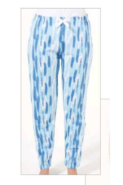 Estiva Pantaloni de pijama din bumbac elastic cu model, cu buzunare