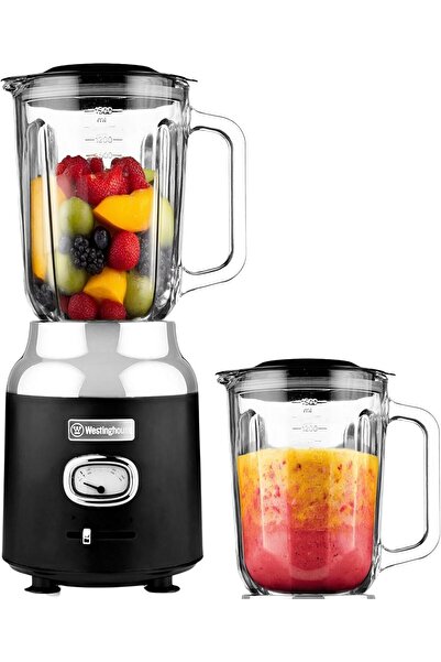 Westinghouse خلاط طعام ريترو - 600 واط، إبريق زجاجي سعة 1.5 لتر، أسود، 3 سرعا...