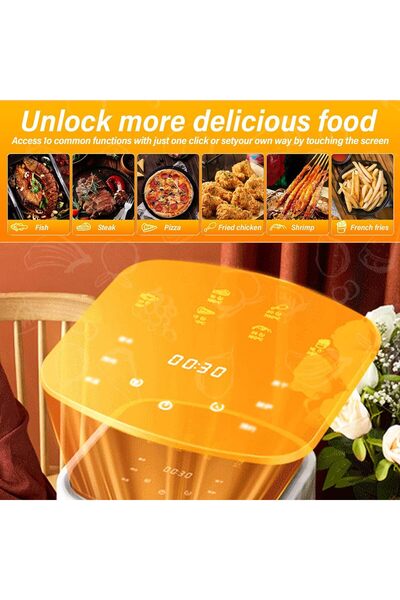 Generic Air Fryer Oven, 15L Digital Air Fryer, 8-in-1 Rotisserie and Convection Oven, LED Touch Scree