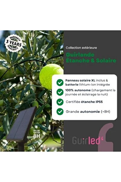 GUIRLED Outdoor multicolor Harlequin garland 16 globes, solar charging