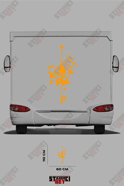 STİCKERCI BEY ملصق تزيين للعربات المتنقلة بتصميم البوصلة والطبيعة