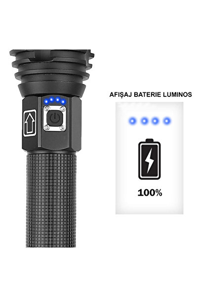 LEDIGANT Tactical LED flashlight, made of aluminum, XHP90 Ultra-Bright light source, Professional, Adjustable Focus