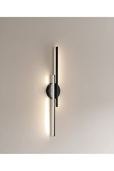 ase metal Çift Ledli 45 cm Pilli Aplik Beyaz / Pil Dahildir