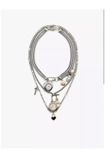 Asum Accessories قلادة ساعة ثلاثية من ماركة مميزة