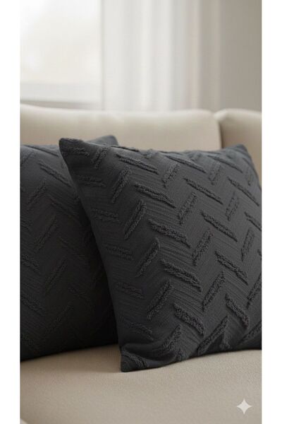 BH BABY HOME غطاء وسادة زخرفي فاخر ذو ملمس مميز 45×45 سم – نمط حياكة عصري قطعتان