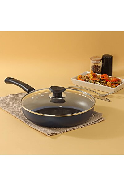 Vinod Zest Non Stick Deep Fry Pan with Glass Lid - 26 cm