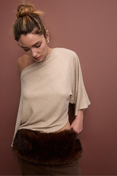 Stradivarius Boat neck cape top