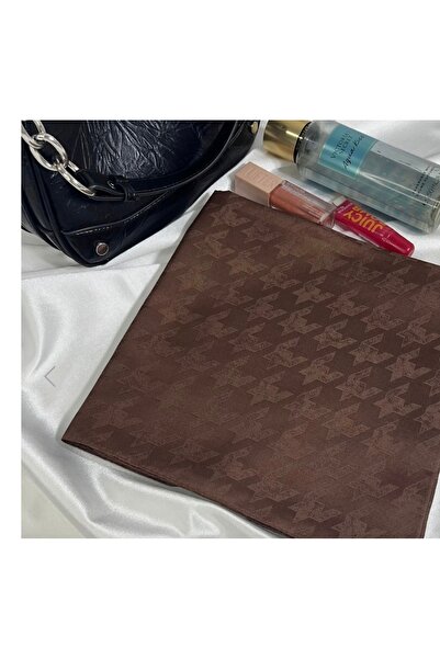 Ebrar Çeyiz Brown Crowbar Jacquard Shawl