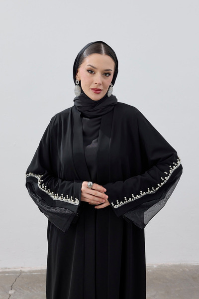 ViadelAtelier İNCİ KOL DETAYLI ABAYA