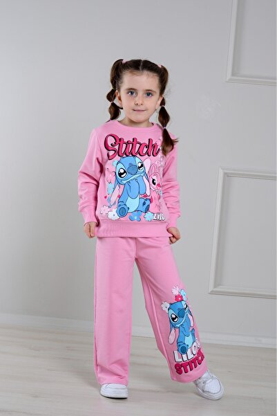 LİLLYPİCCA Girls' 2-Piece Set Character Patterned Sweatshirt and Wide Leg Pants