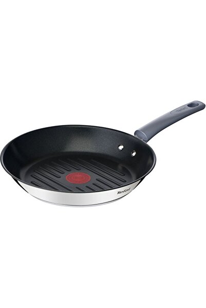 TEFAL Grill Frying Pan Daily Cook G7314055, 26cm, steel, silver