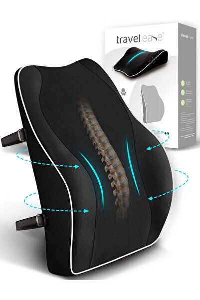 Travel Ease Ergonomic Lumbar Support Cushion, Memory Foam Back Support for Car Seat Office Chair Gam