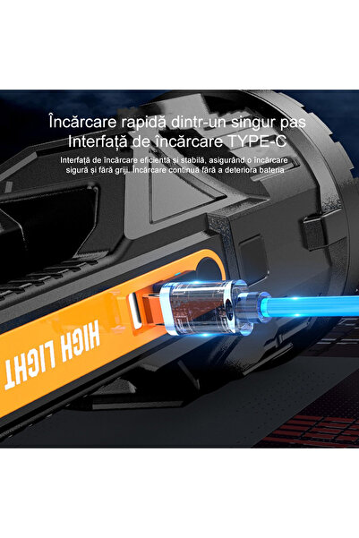 LEDIGANT USB Rechargeable LED Flashlight – 5W, 8-24h Battery Life, 2 Light Sources (Main & Side)